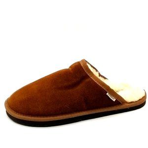 Staheekum‎ Mens Slip On Clog Slipper Brown Cow Suede Sherpa Lining Flat Heel 9